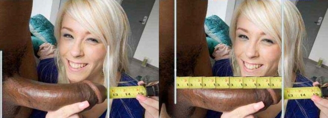 Девушка меряет член линейкой
